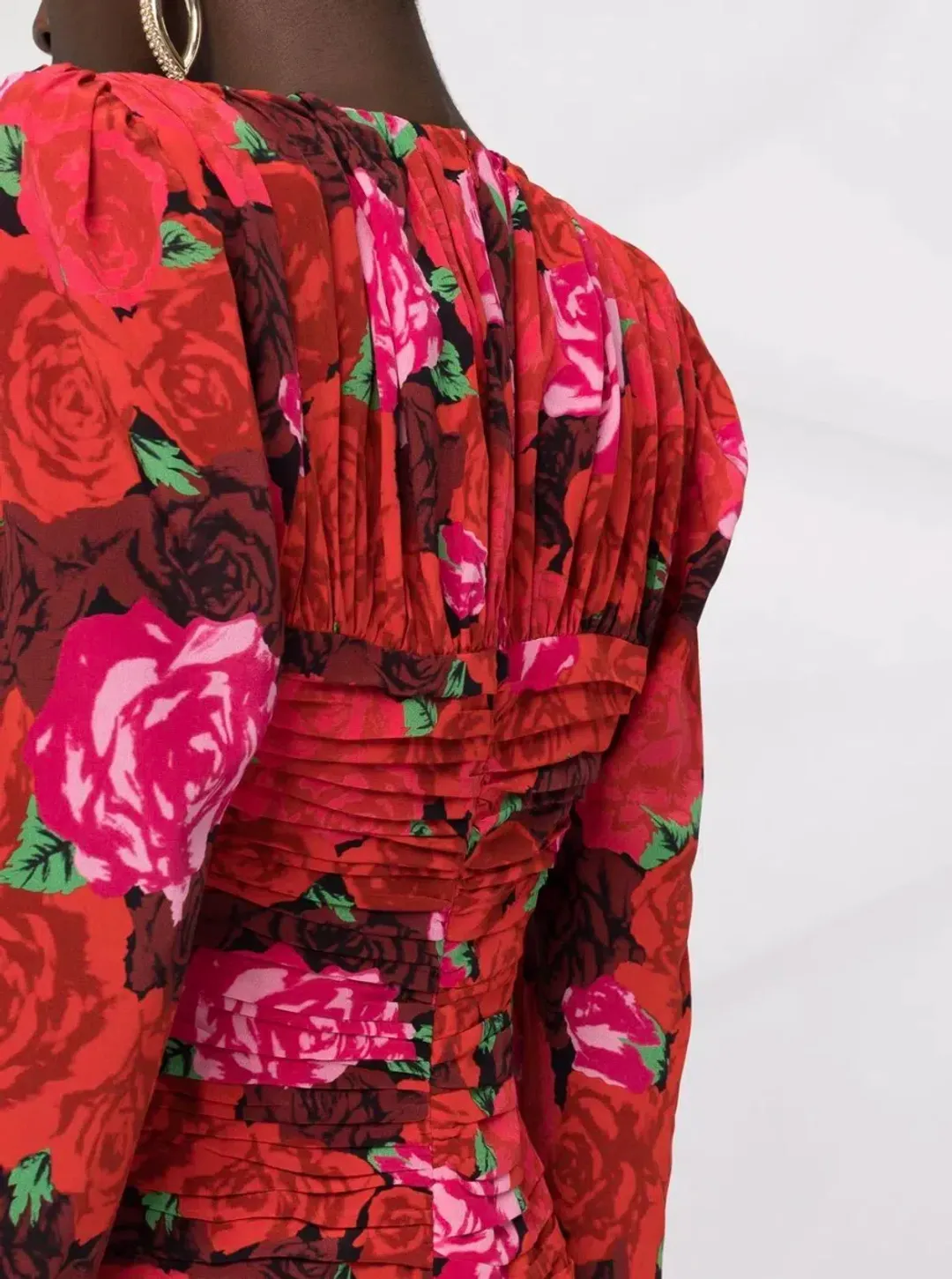 MAGDA BUTRYM Silk V Neck Dress Floral Print for rent on The Volte - main image