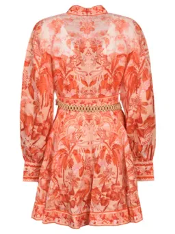 Zimmermann The Lyre Billow Sleeve Mini Dress in Red Palm Size 12 for rent on The Volte - image 4
