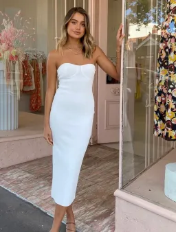 By Johnny Penny Strapless Dress White Size M for rent on The Volte - image 2
