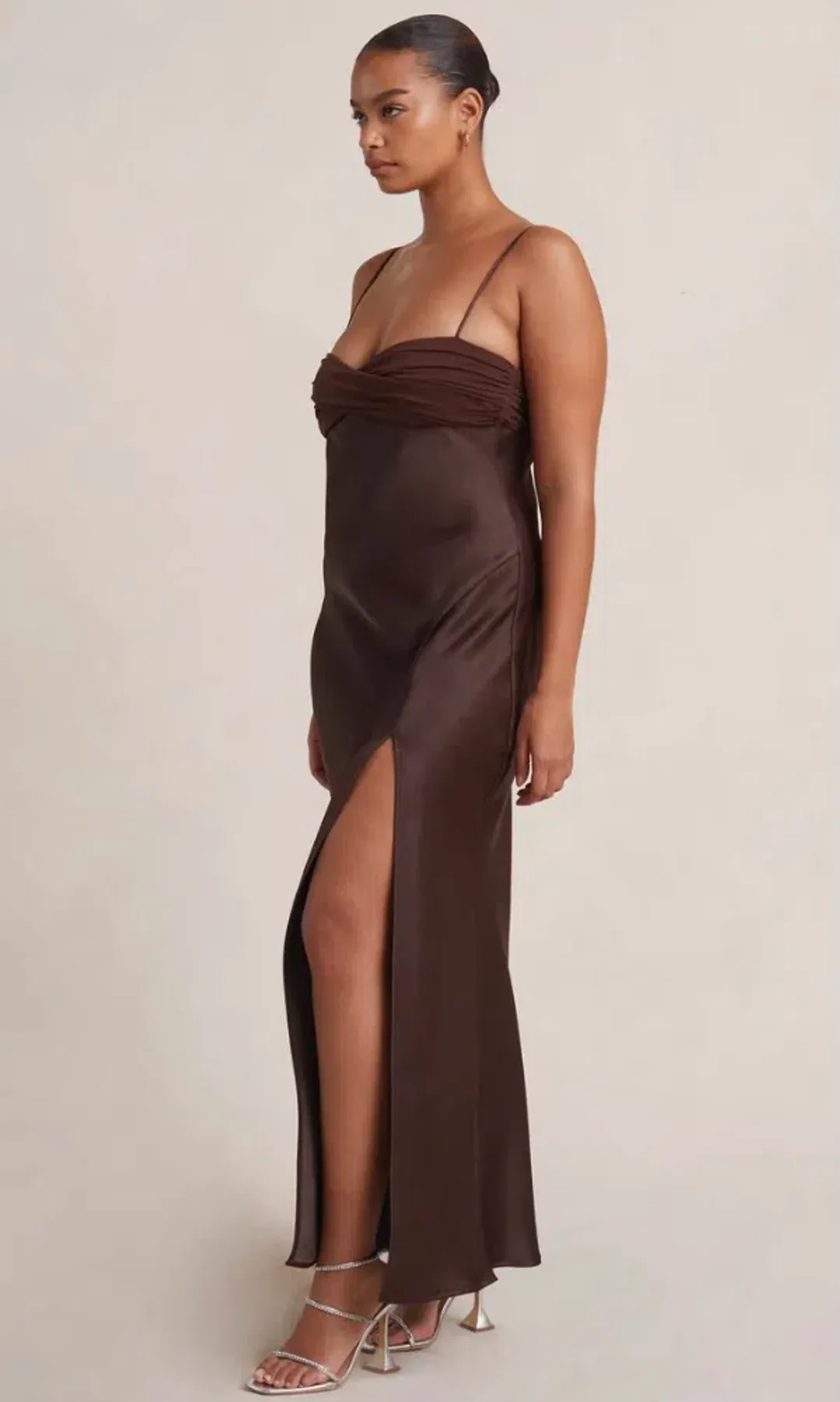 Bec & Bridge Julieta Maxi Dress in Chocolate Brown Size 14 for rent on The Volte - main image