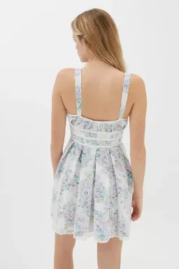 For Love and Lemons Loretta Mini Dress in Ivory Print Size M for rent on The Volte - image 3
