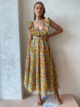 Alemais - Cabana Midi Apron Dress Print - Size 10 for rent on The Volte - image 4