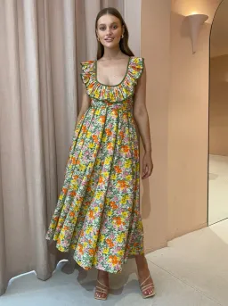 Alemais - Cabana Midi Apron Dress Print - Size 10 for rent on The Volte - image 1