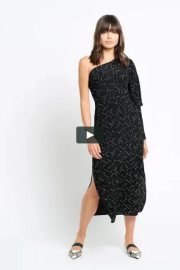 Sass & Bide Space Oddity One Shoulder Dress Black Size 14 for rent on The Volte - image 1