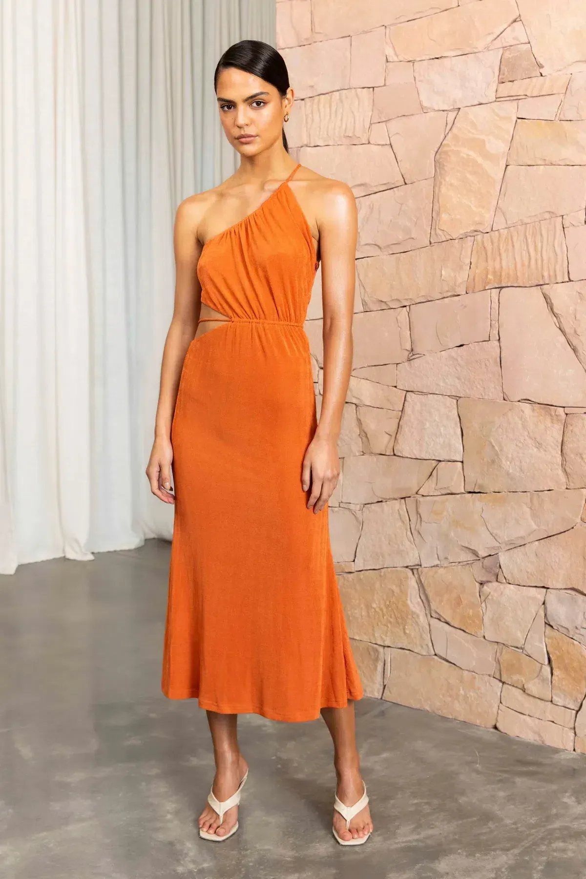 Misha Adara Midi Dress Orange Size 10/M - Image 1