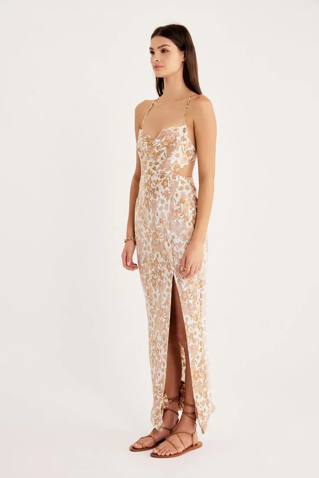 Rumer the Label Paloma Cut Out Gown Print Size XS for rent on The Volte - main image