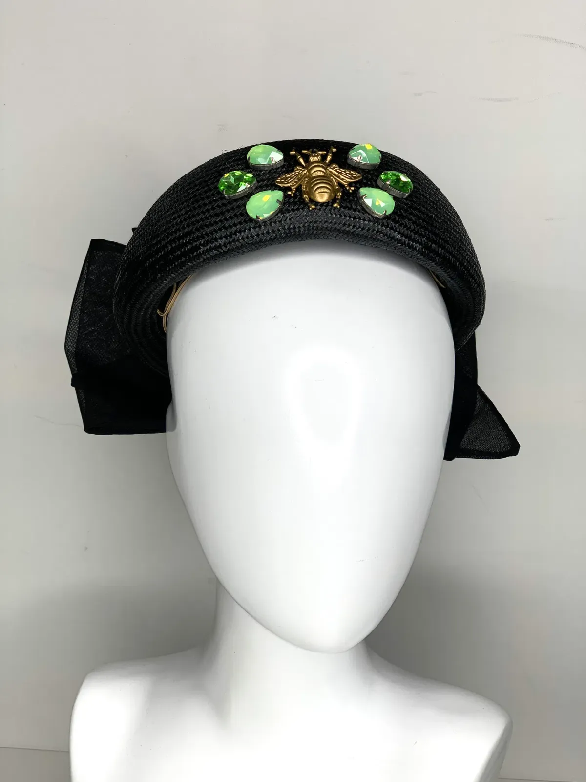 Halo & Rose Pillbox Hat Black/Green - Image 7