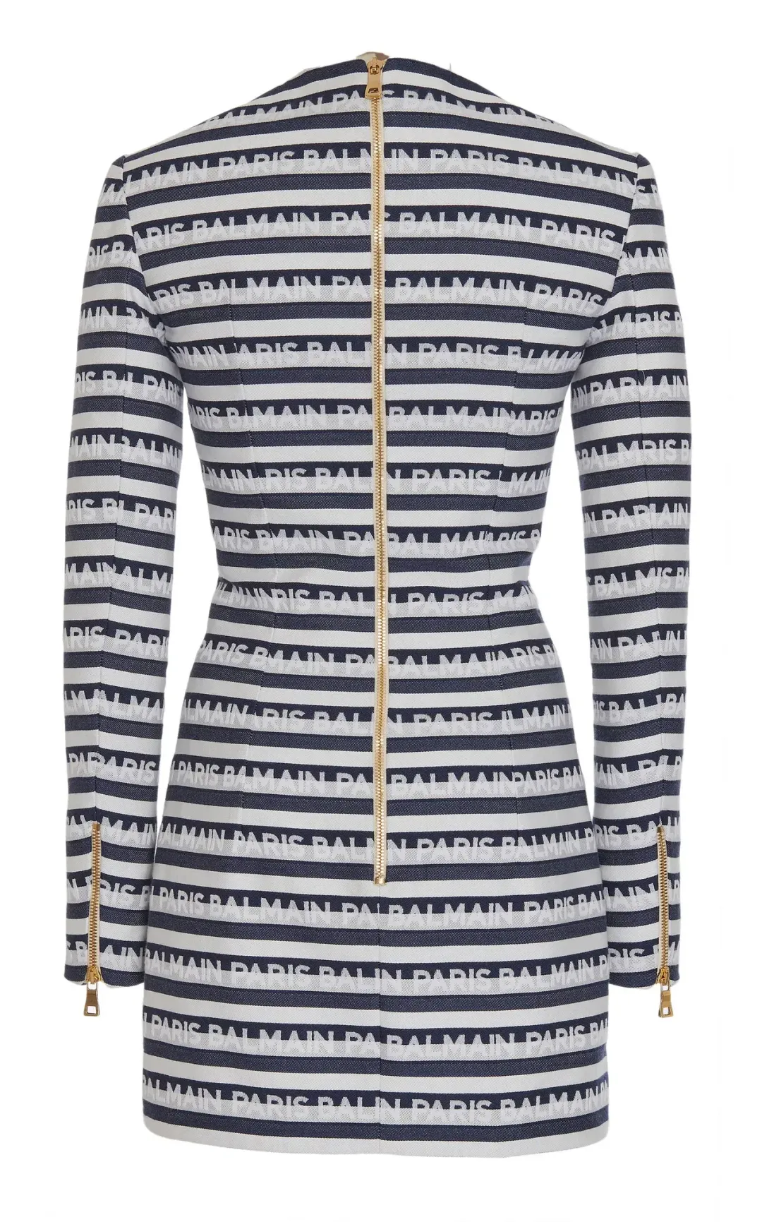 Balmain Mini Striped Jacquard Logo Dress Print Size 38 / AU 8 for rent on The Volte - main image