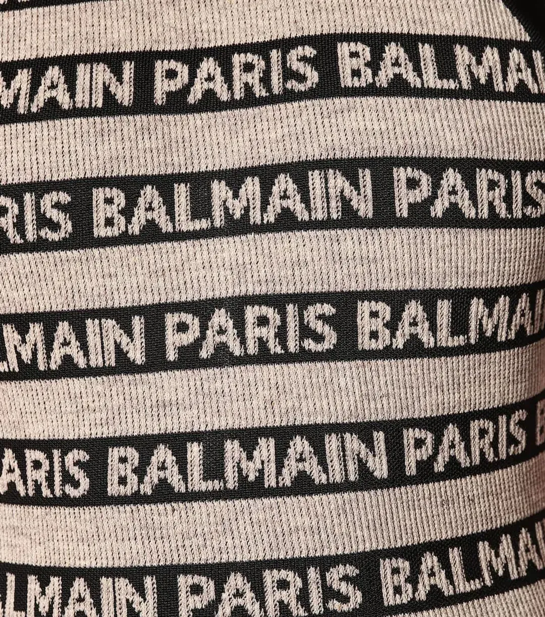 Balmain Logo Intarsia Knitted Mini Dress in Black/White Size 8 for rent on The Volte - main image