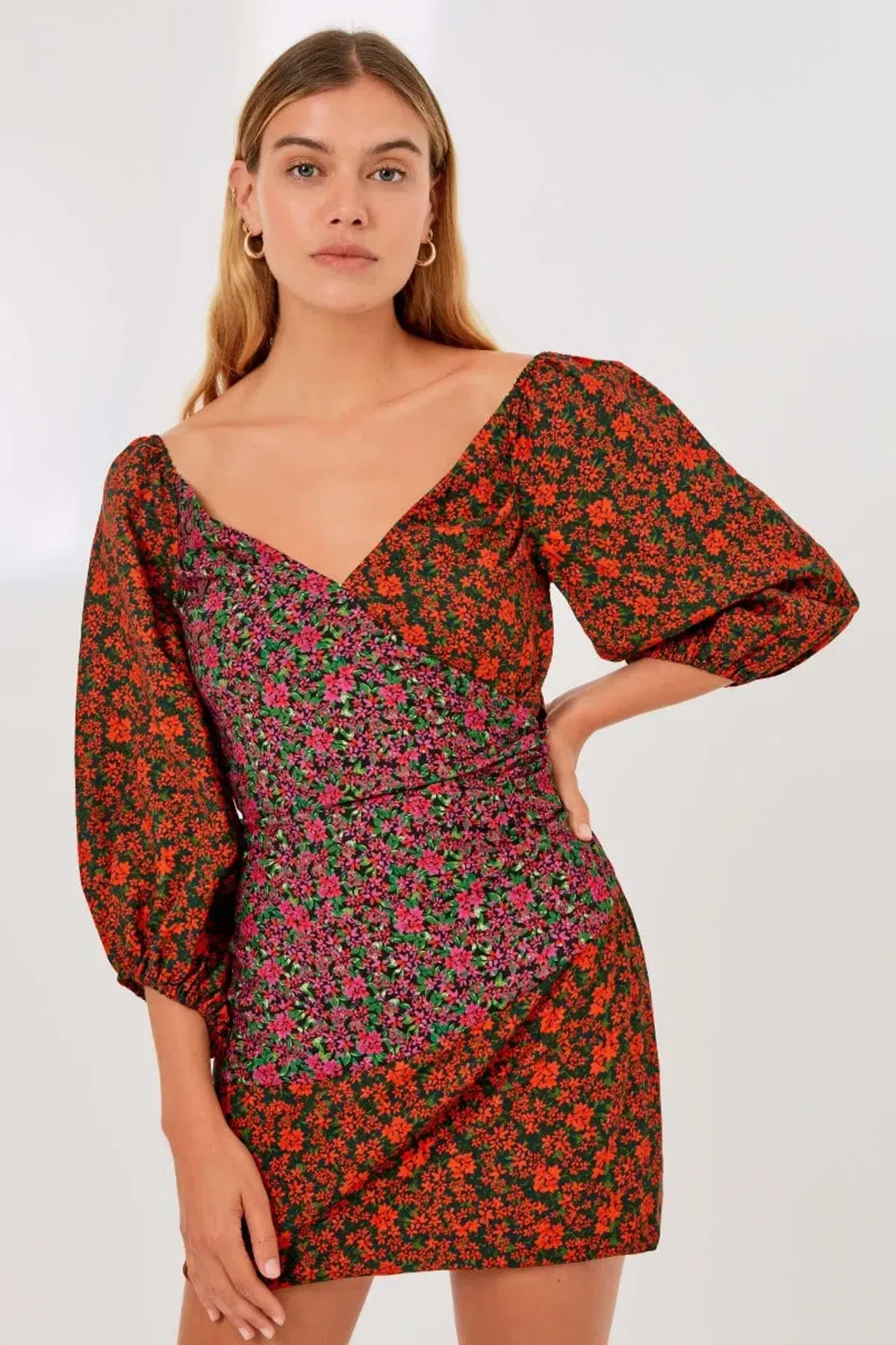 Finders Keepers Yasmin Long Sleeve Mini Dress Black Blossom Print Size 4 - Image 2