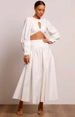 Pasduchas Meadows Crop Top and Maxi Skirt Set White Size 8 for rent on The Volte - image 2