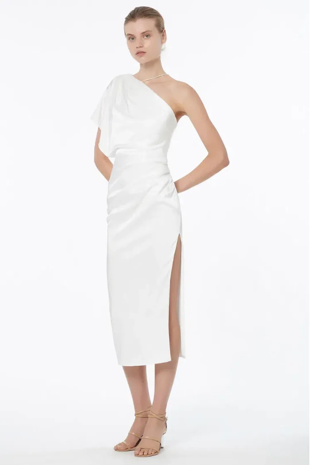 Manning Cartell Heat Asymmetric Dress White Size 10 for rent on The Volte - main image