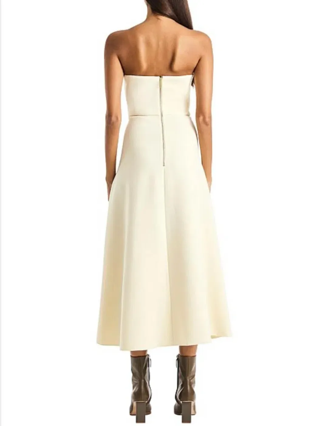 Dion Lee Pierced Crepe Concave Midi Dress Yellow Size 4 for rent on The Volte - main image
