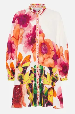 Camilla Pretty As A Poppy Tiered Shirt Dress Print Size L for rent on The Volte - image 4