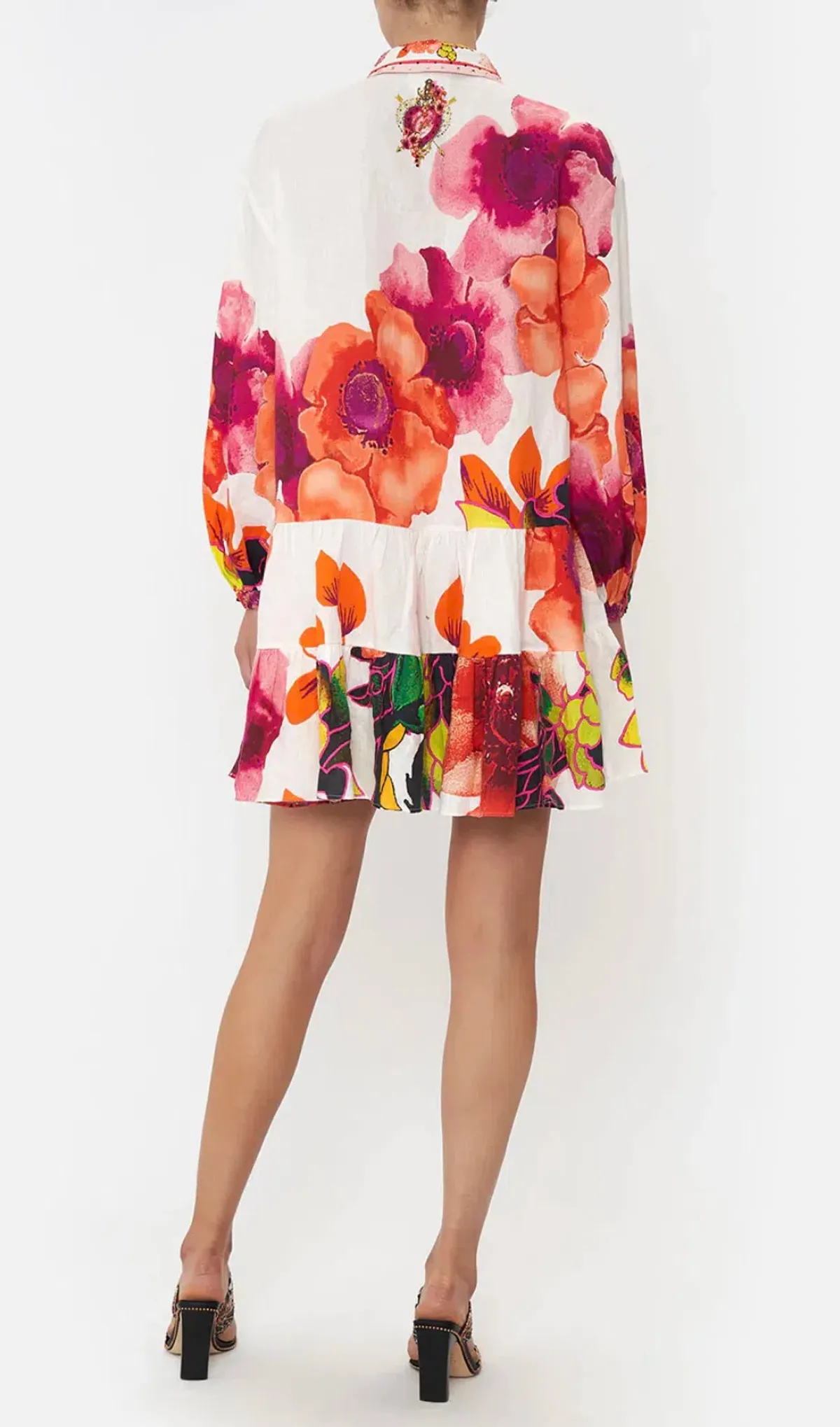 Camilla Pretty As A Poppy Tiered Shirt Dress Print Size L - Image 3