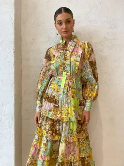 Alemais Matilde Pleated Shirtdress Print Size 6 for rent on The Volte - image 2
