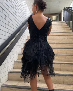 Zimmermann Rhythmic Fluted Mini Dress Black Size 1/Au 10 for rent on The Volte - image 5
