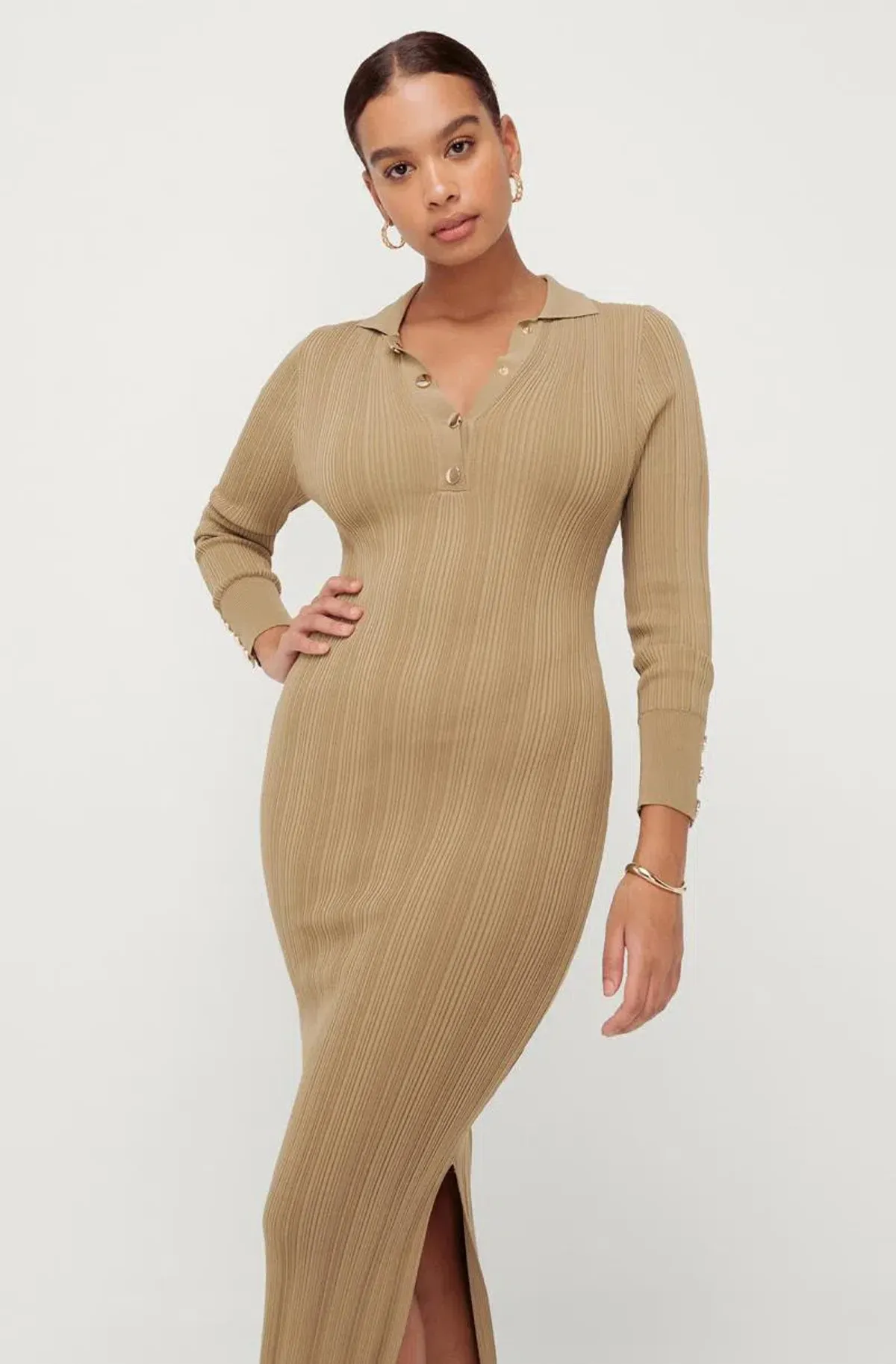 Sheike Rib Polo Dress Green Size 6 - Image 2