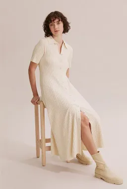 Country Road Button Through Knit Midi Dress Cream Size XXS / Au 4 for rent on The Volte - image 4