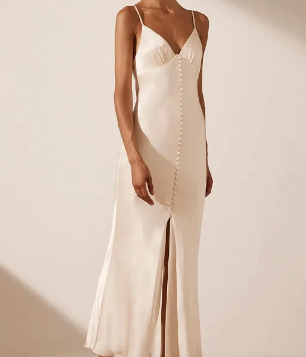 Shona Joy La Lune Bias Slip Dress Cream Size 6 - Image 2