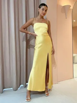 Bec & Bridge Nadia Maxi Dress Straw Yellow Size 8 for rent on The Volte - image 6