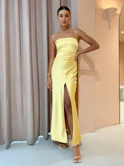 Bec & Bridge Nadia Maxi Dress Straw Yellow Size 8 for rent on The Volte - image 1