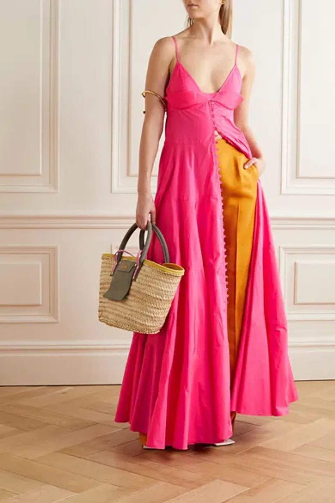 Jaquemus La Robe Manosque Maxi Dress Pink Size 10 for rent on The Volte - main image