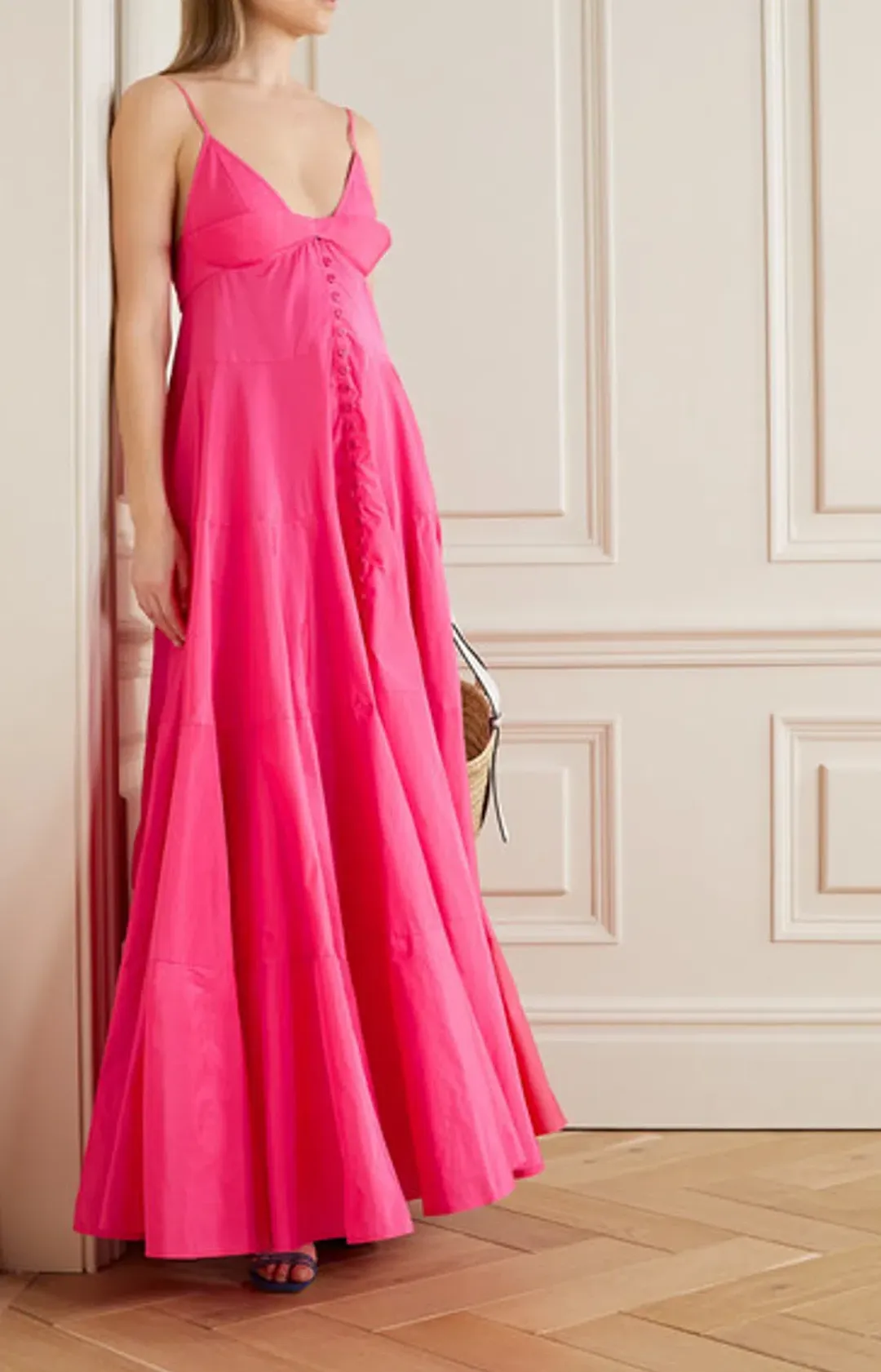 Jaquemus La Robe Manosque Maxi Dress Pink Size 10 for rent on The Volte - main image
