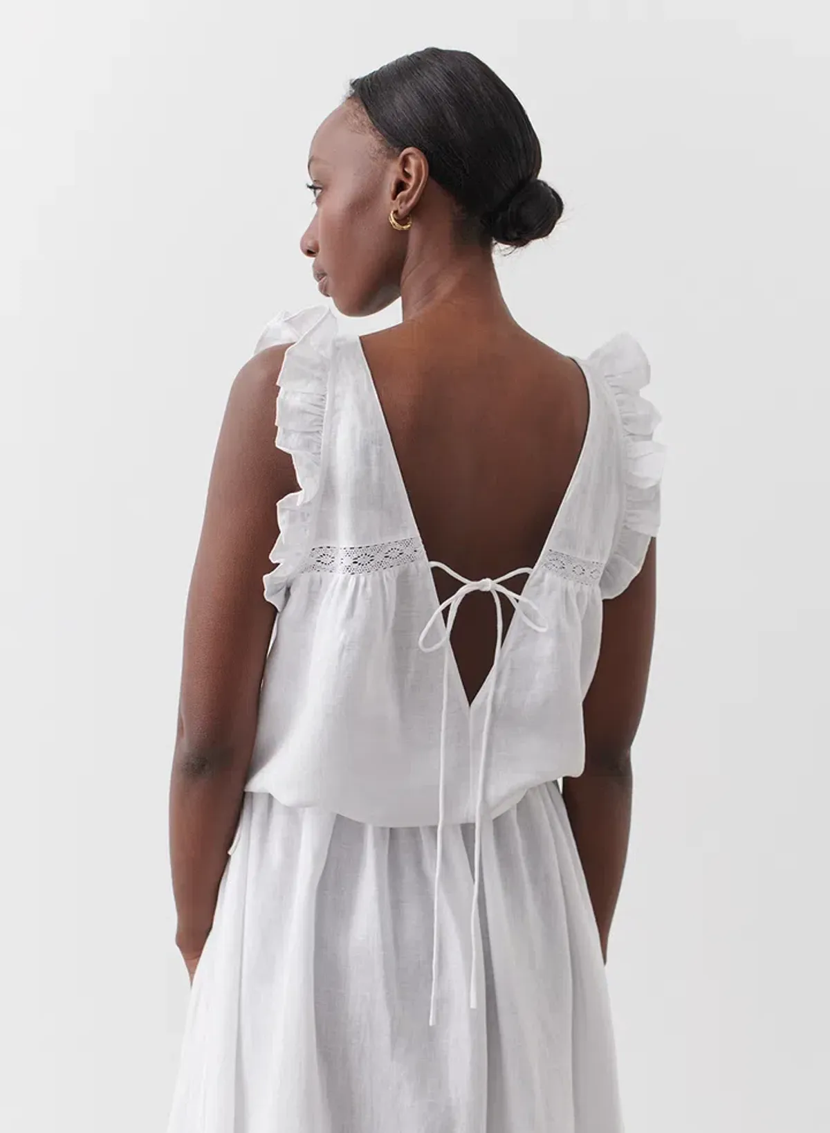 Joslin Gracie Linen Maxi Dress White Size 10 - Image 4
