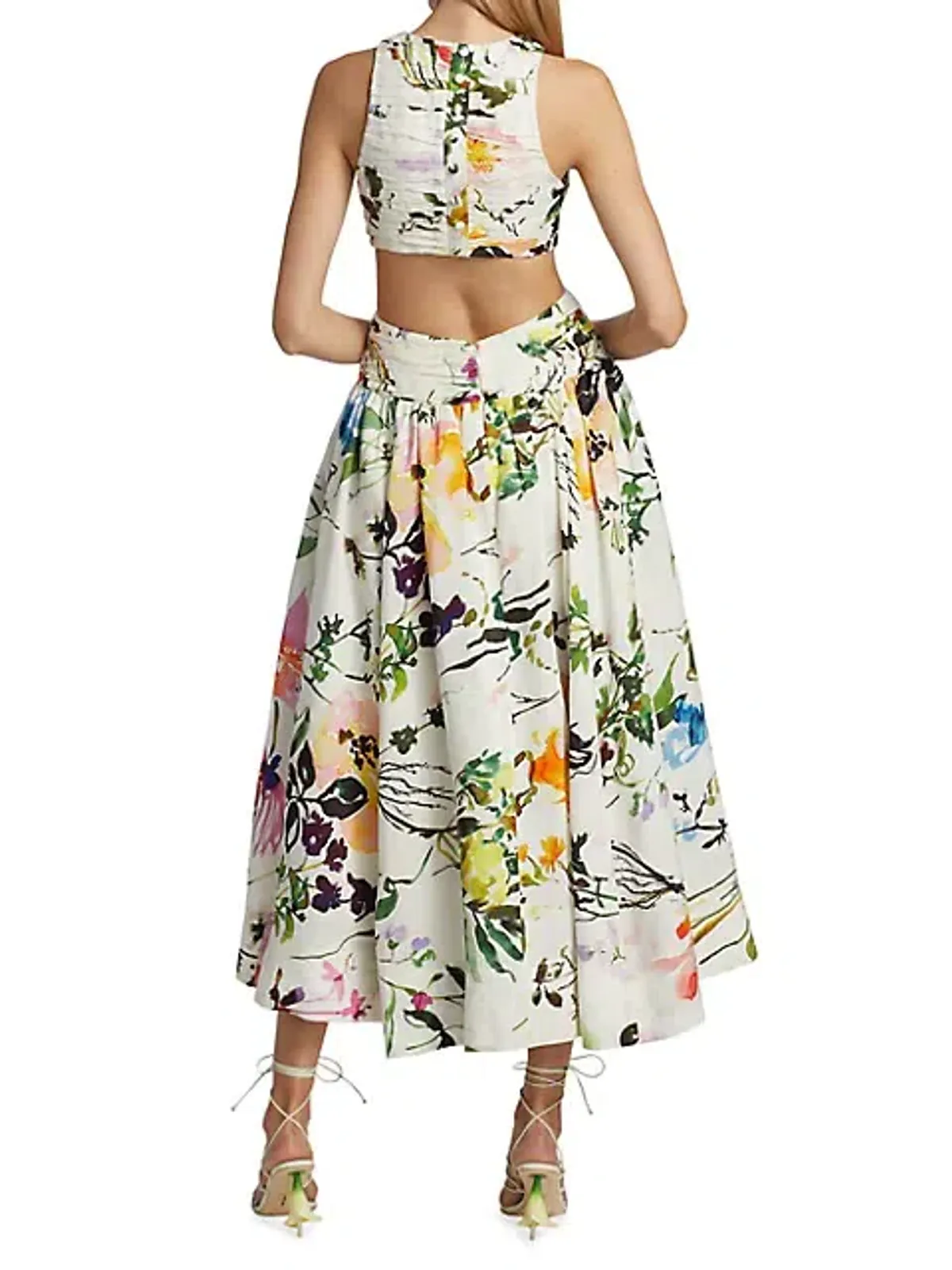 Aje Introspect Cut Out Midi Dress in Botanic Floral Print AU10 - Image 7