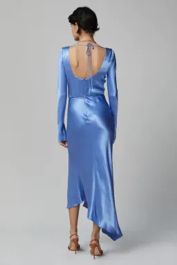 Bec & Bridge Delphine LS Midi Dress Cornflower Blue Size 8 for rent on The Volte - image 3