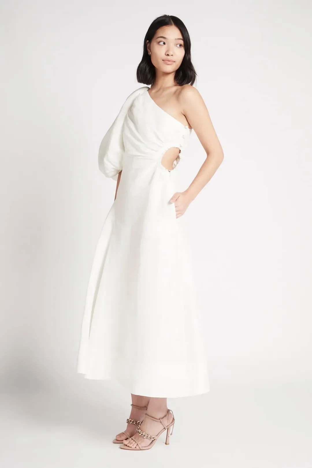 Aje Concept Dress Midi White Size 12 for rent on The Volte - main image