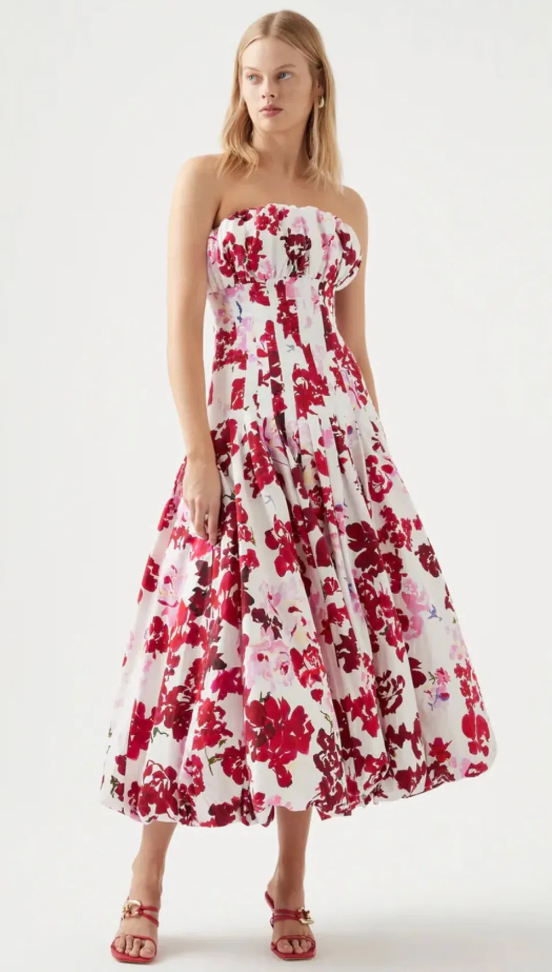 Aje Mathilde Bubble Hem Dress Print Size 14 for rent on The Volte - main image
