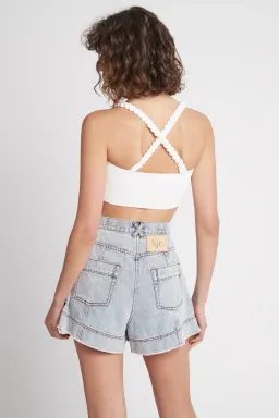 Aje Livadi Braided Knit Top White Size S for rent on The Volte - image 2