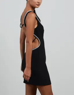 Nicola Finetti Short Rhinestone Dress Black Size 6 for rent on The Volte - image 3
