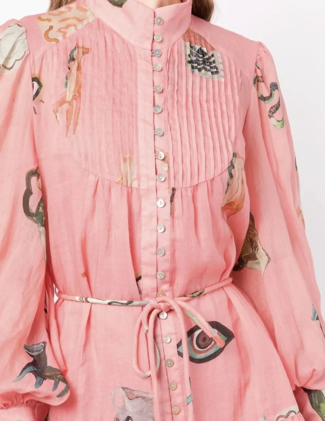 Alemais Cleo Smock Mini Dress in Pink Size 6 for rent on The Volte - main image