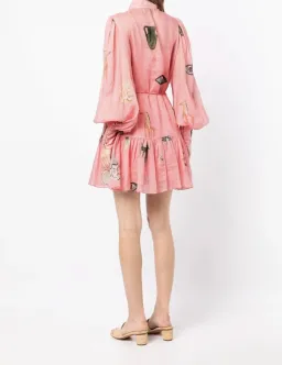 Alemais Cleo Smock Mini Dress in Pink Size 6 for rent on The Volte - image 4