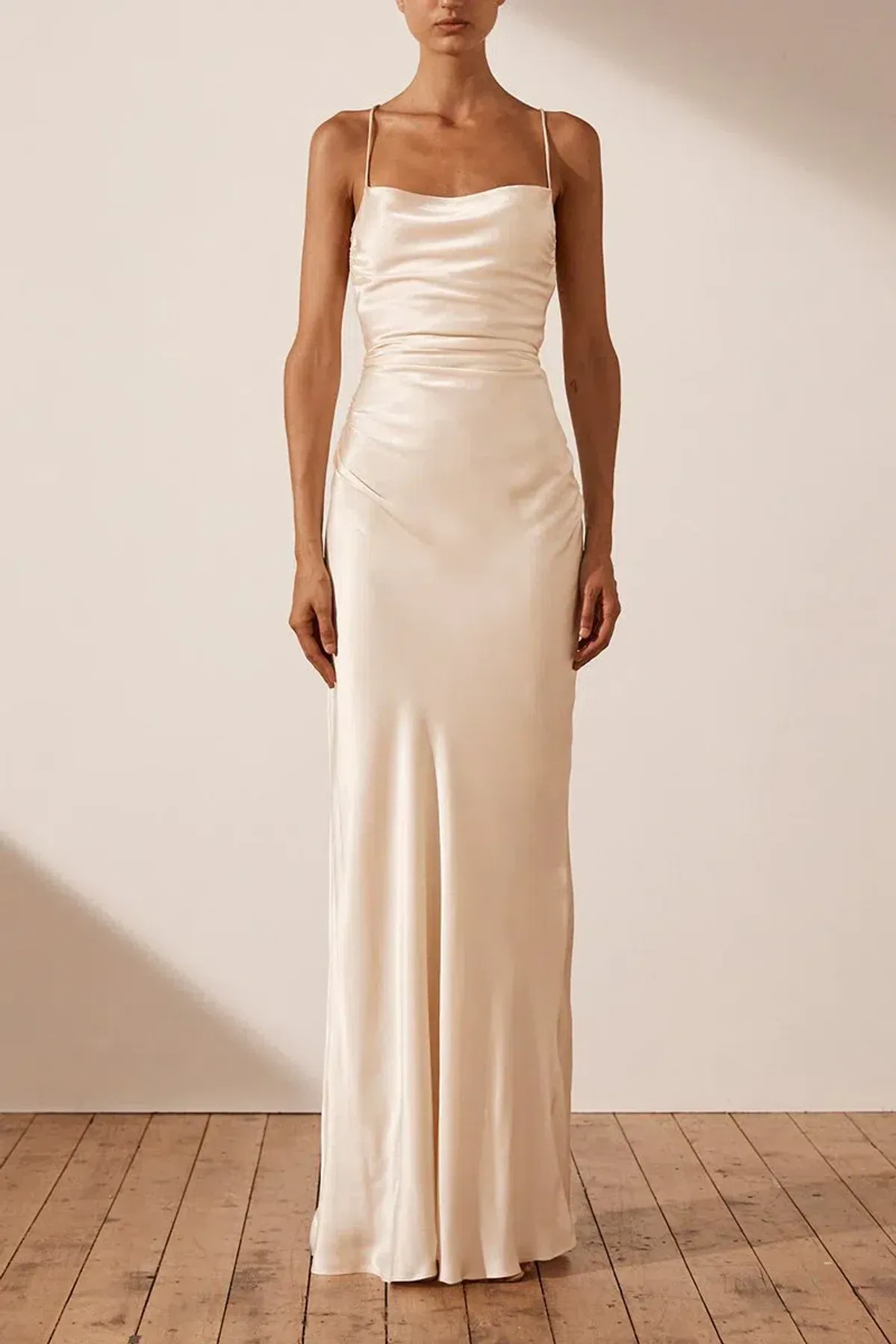 Shona Joy La Lune Lace Back Maxi Dress Cream Size 6 - Image 2