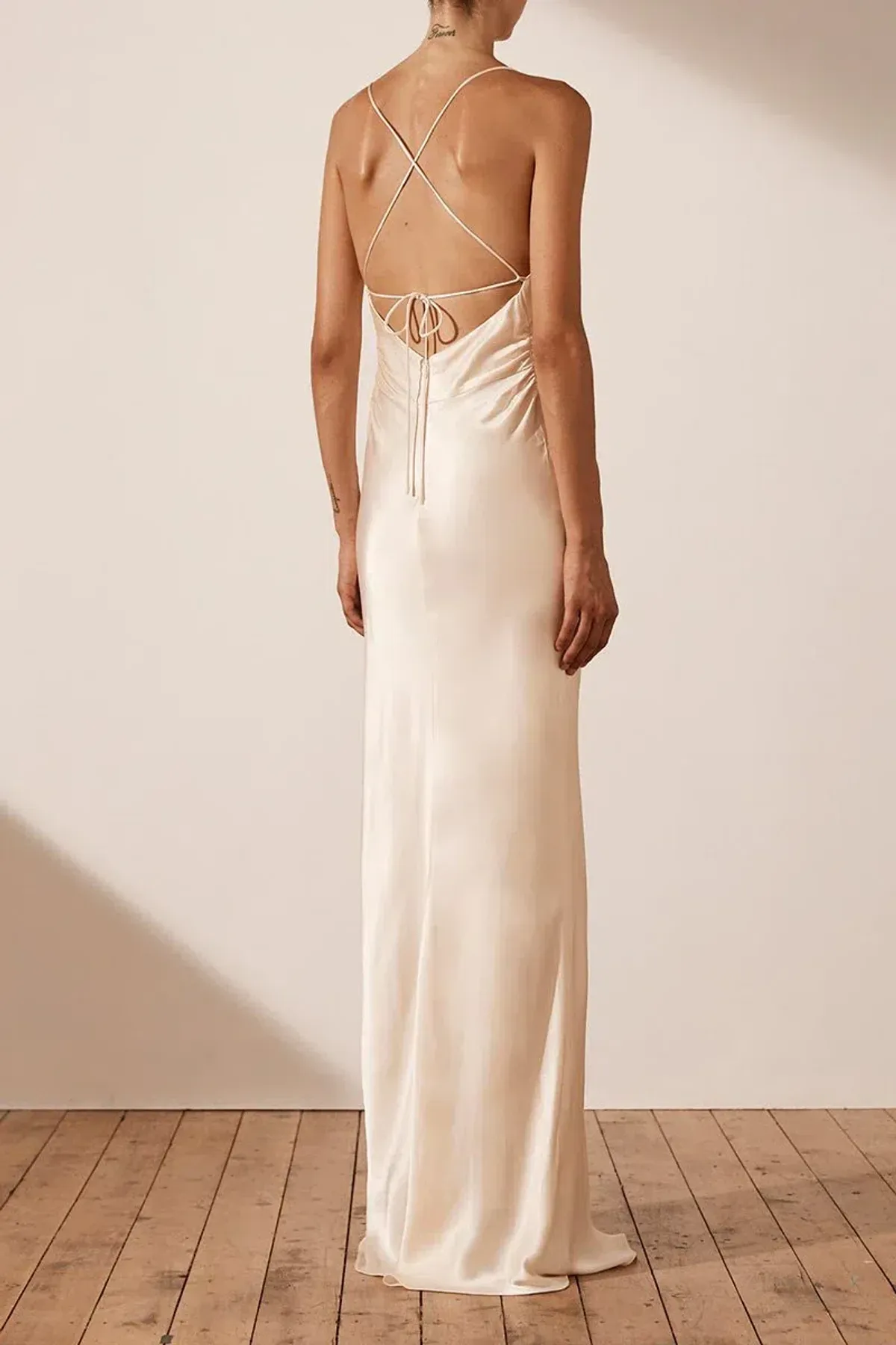 Shona Joy La Lune Lace Back Maxi Dress Cream Size 6 - Image 3