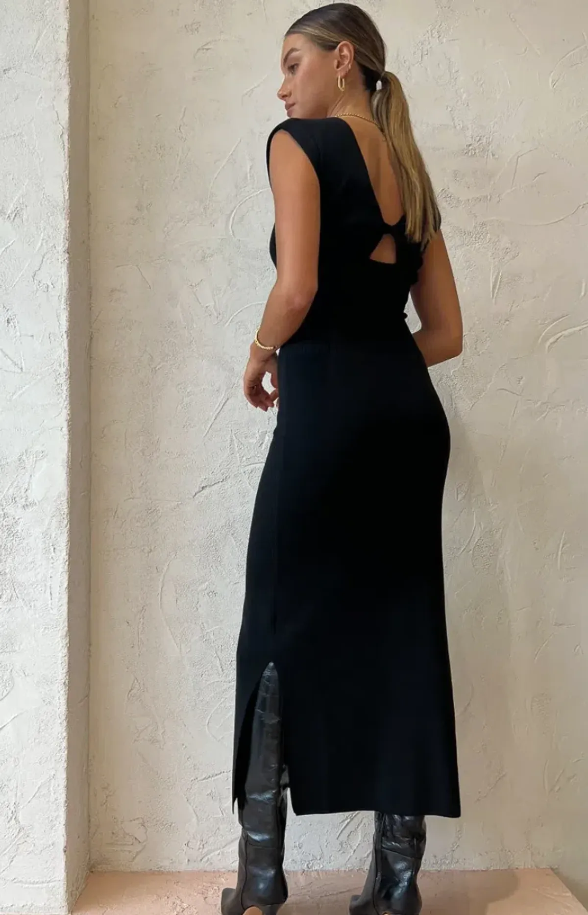 Elka Collective Maison Knit Dress Black Size 12 - Image 3