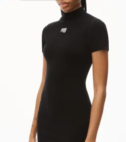 Alexander Wang Mock Neck Tee Mini Dress Black Size 6 for rent on The Volte - image 4