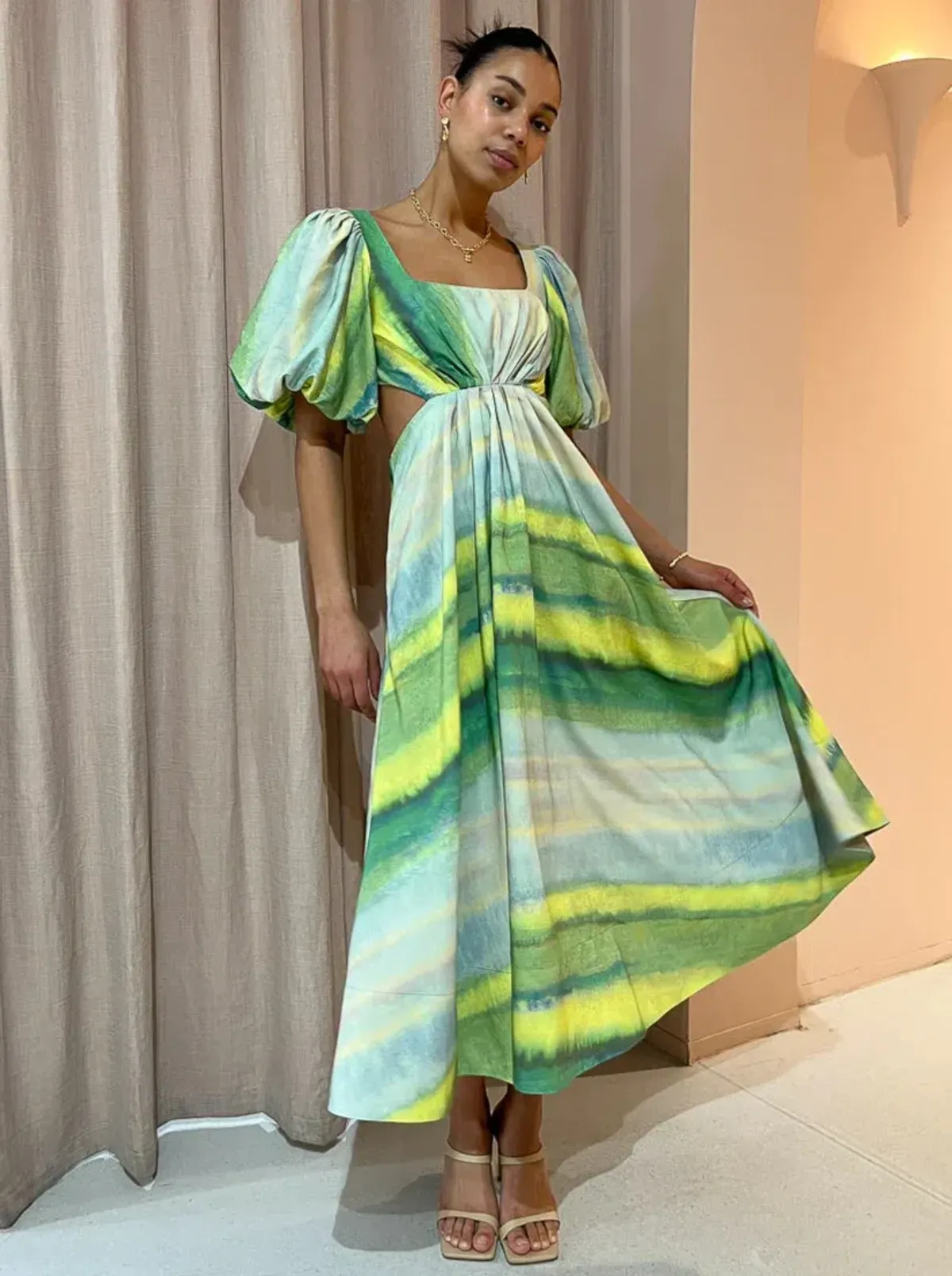 Acler Temple Dress in Impressionist Stripe Size 10 - Image 4