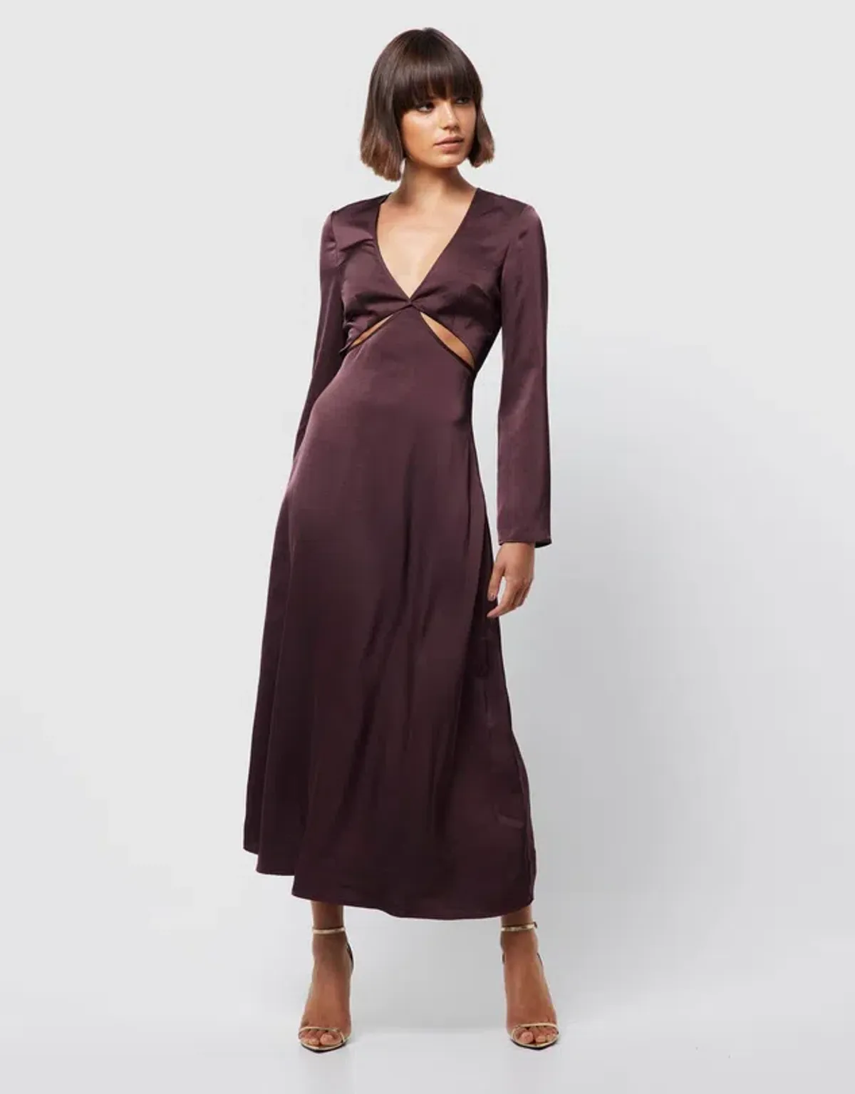 Mossman The Colossal Midi Dress Dark Cherry Size 6 - Image 1