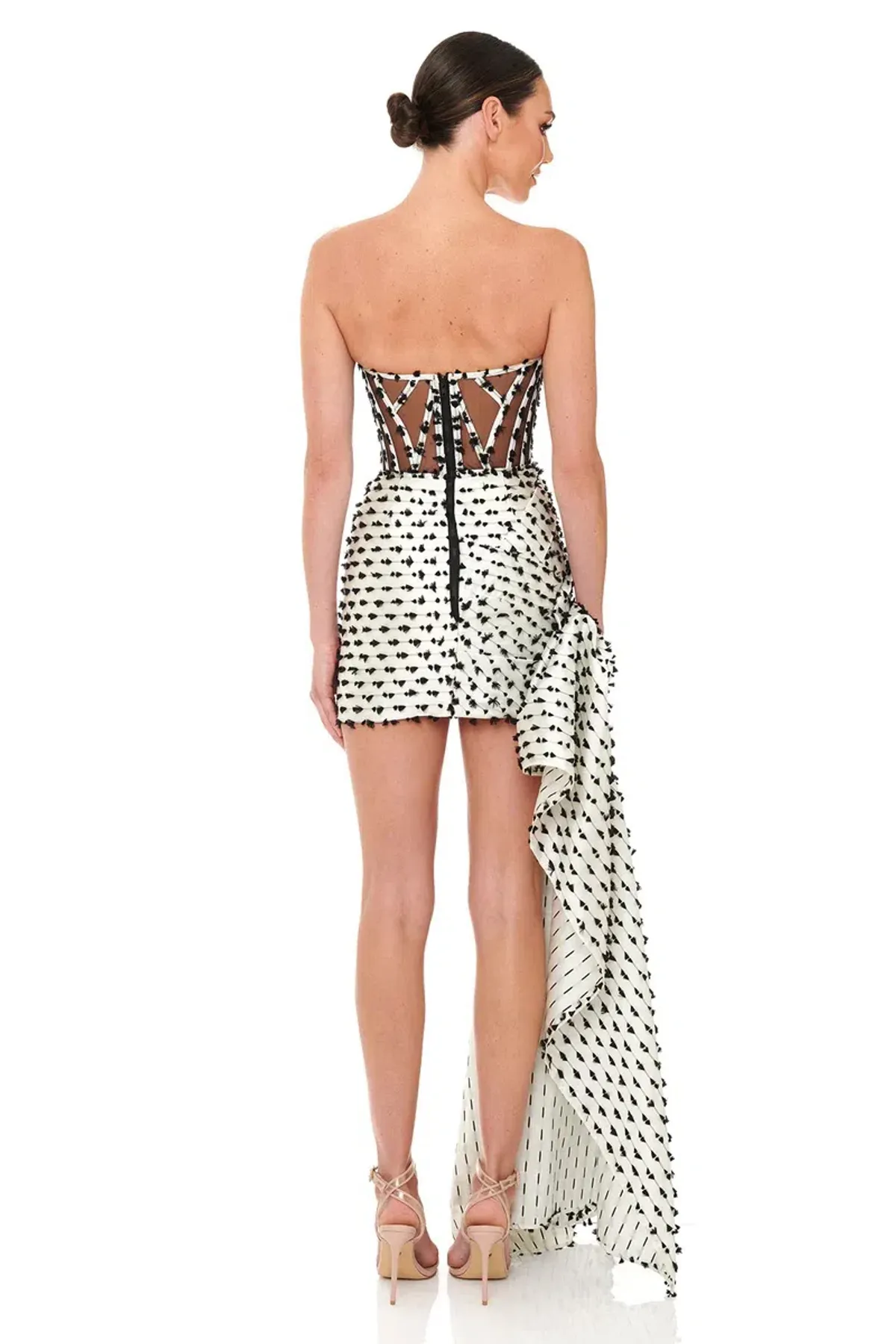 Eliya the Label Georgette Dress Black/White Size Small - Image 4