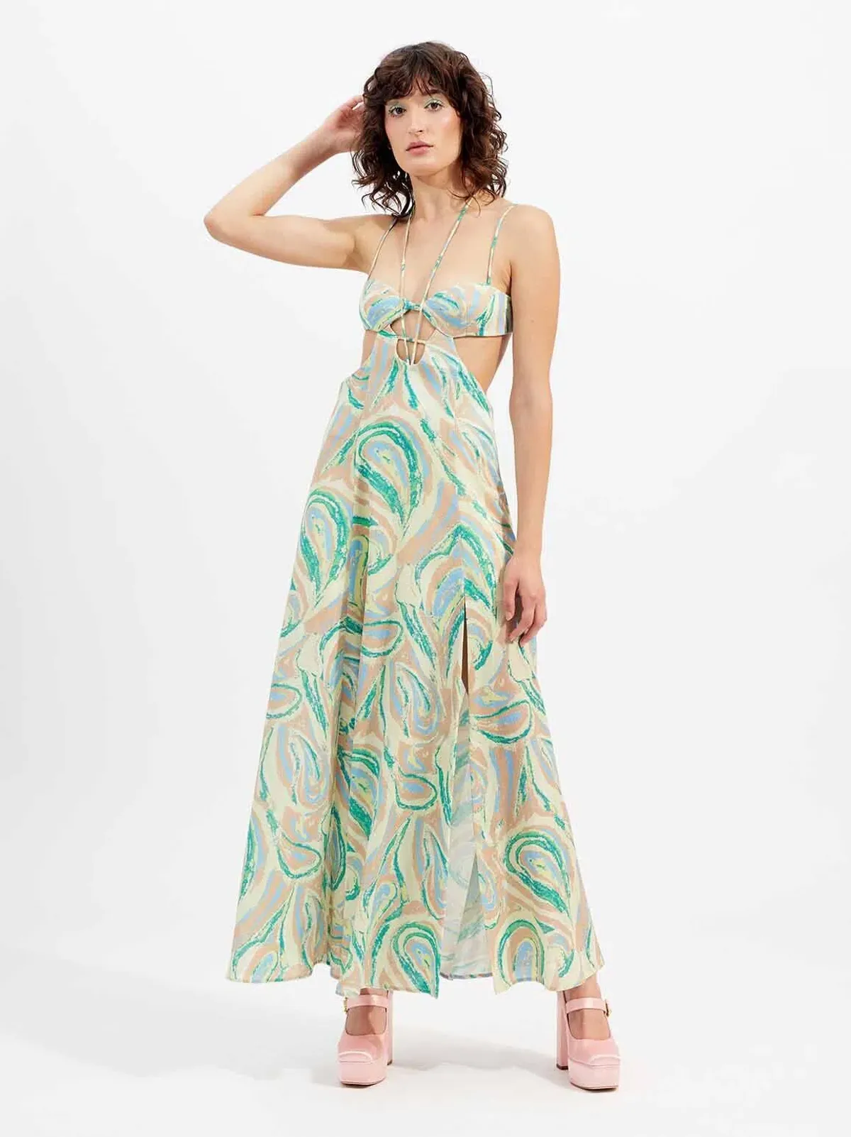 Alice McCall Swan Lake Midi Dress Citrus Size 16 - Image 1