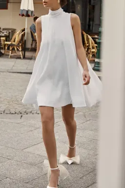 Dissh Linen Panel Mini Dress White Size 10 for rent on The Volte - image 5