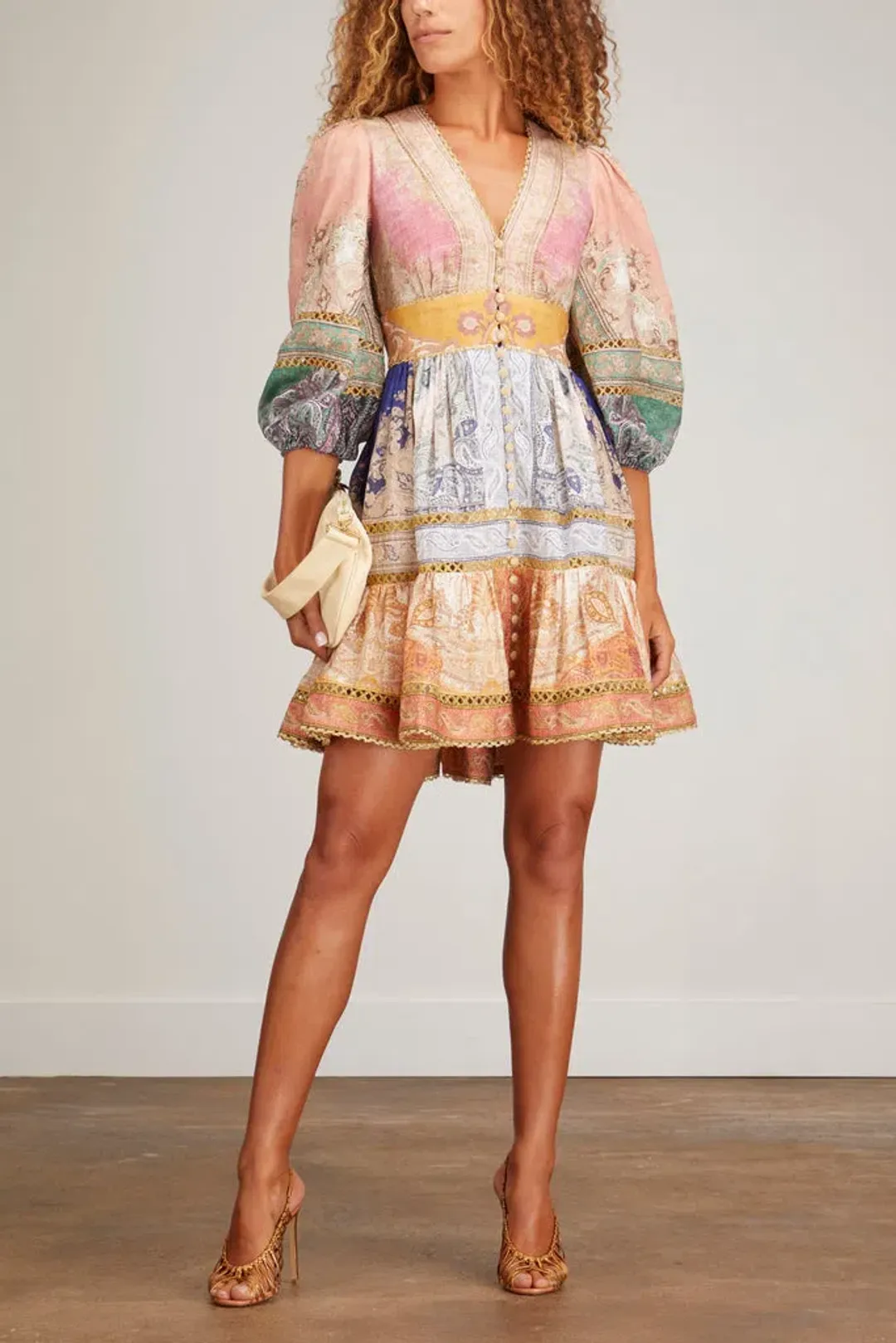 Zimmermann Anneke Lantern Mini Dress Print AU12 for rent on The Volte - main image