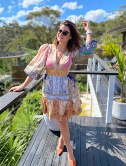 Zimmermann Anneke Lantern Mini Dress Print AU12 for rent on The Volte - image 2