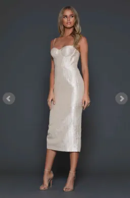 Elle Zeitoune ZOEY Midi Dress Gold Size 6 for rent on The Volte - image 1