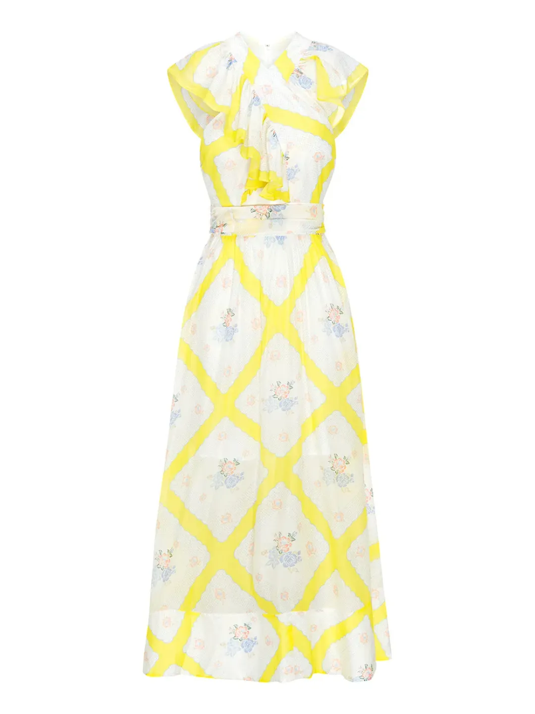 Alice McCall LA Girl Midi Dress Citrus Size 6 for rent on The Volte - main image
